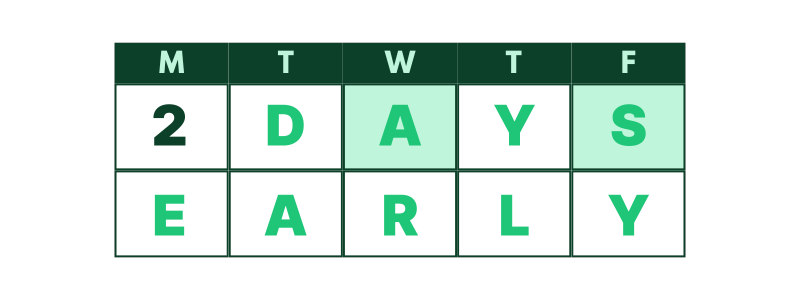 2 Days Early Logo